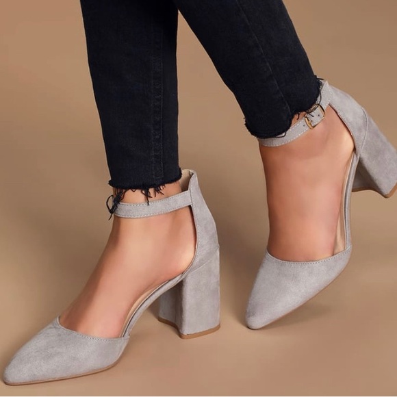 Lulus. Ella Rose Suede Block Heel. 6.5 - Picture 1 of 7